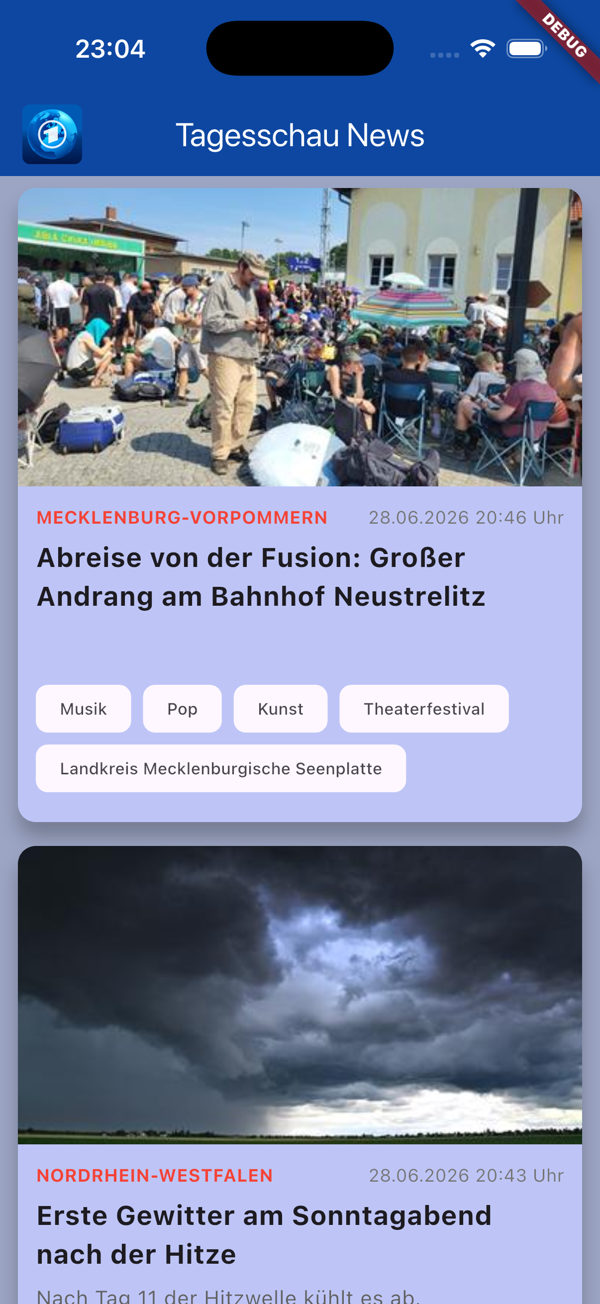Tagesschau App preview